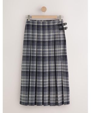 Next Check N. Premium Kilt Midi Skirt - Grey