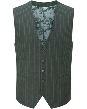 Skopes Stripe Levins Suit Waistcoat - Green