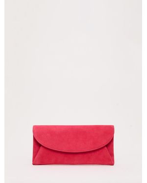 Phase Eight Phase Eight Suede Clutch Bag - Pink