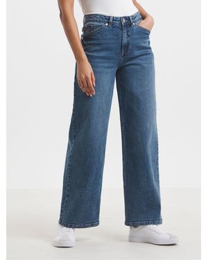 Simply Be 99/1 Cotton Wide Leg Jeans - Blue