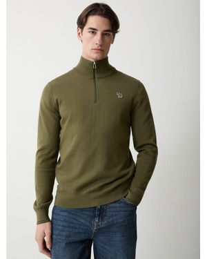 Paul Smith Paul Smith Zebra Logo Zip Neck Sweater - Green