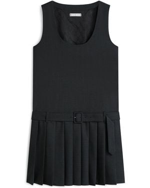 Tommy Hilfiger Check Wool Blend Mini Shift Dress - Black