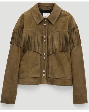 Hush Oona Fringe Suede Jacket - Green