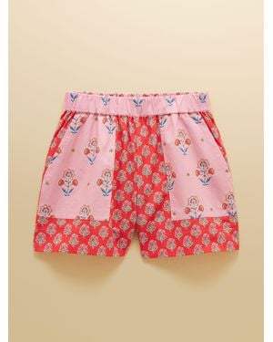Joules Iris High-Waisted Pull On Shorts - Pink