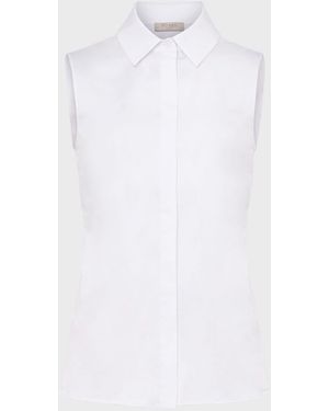 Hobbs Sleeveless Vic Shirt - White