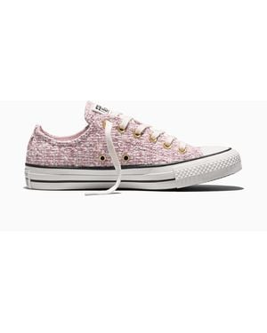 Converse Chuck Taylor Metallic Tweed Low Sneakers - Pink