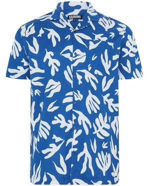 BadRhino Big & Tall Resort Abstract Shirt - Blue