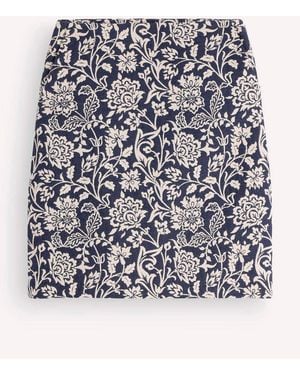Boden Jacquard A-Line Skirt - Blue