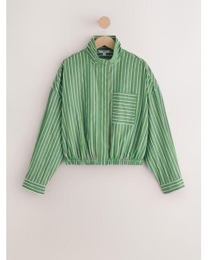 Next Funnel Neck Bomber Shirt - Green