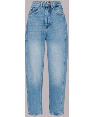 Whistles Light Wash Petite Authentic Barrel Leg 100% Cotton Jeans - Blue