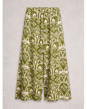 White Stuff Poppy Linen Blend Trousers - Green