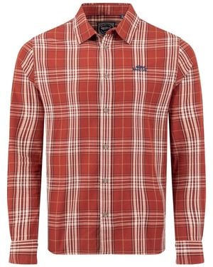 Weird Fish Lando Long Sleeve Check Shirt - Red