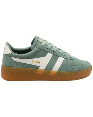 Gola Grandslam Suede Lace-Up Trainers - Green