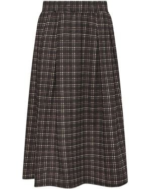 PixieGirl Petite Check Midi Skirt - Gray