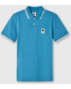 Pretty Green Rayner Short Sleeve Polo Shirts - Blue