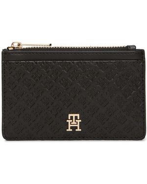 Tommy Hilfiger Icon Debossed Credit Card Holder - Black