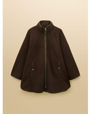 Joules Heritage Chocolate Longline Polar Fleece Cape - Black