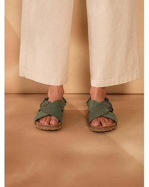 Celtic & Co. Crossover Buckle Sandals - Brown