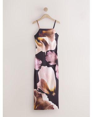 Next Satin Cami Midi Occasion Dress - Pink