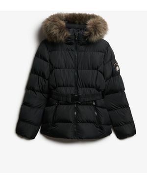 Superdry Fuji Belted Puffer Jacket - Black