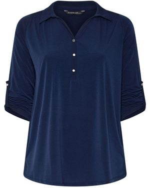 Evans Collared Jersey Shirt - Blue