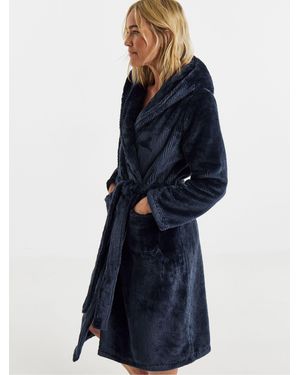 Figleaves Luxe Plush Robe - Blue
