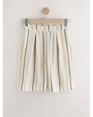 Next Pleat Front Bermuda Shorts - Natural