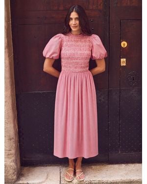 Ro & Zo Petite Stripe Shirred Bodice Dress - Purple