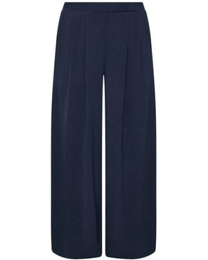 Evans Pleated Front Wide Leg Pants - Blue