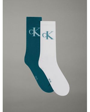 Calvin Klein Jeans Logo 2 Pack Socks - Blue