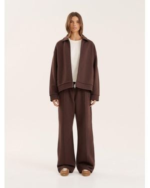 4th & Reckless Wide Leg Seam Detail Valerie Sweatpants - Natural