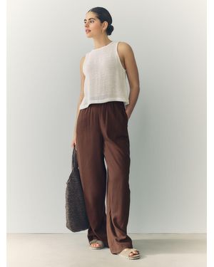 Next Wide-Leg-Hose Mit Leinen46Petite - Weiß