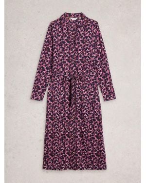 White Stuff Annie Jersey Shirt Dress - Purple