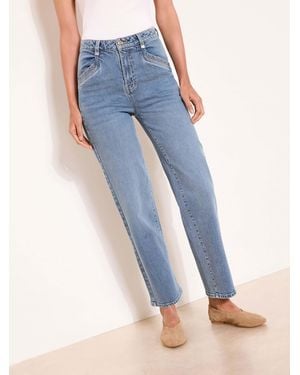 Lipsy Mid Wash Stovepipe Straight Crop Leg Jeans - Blue