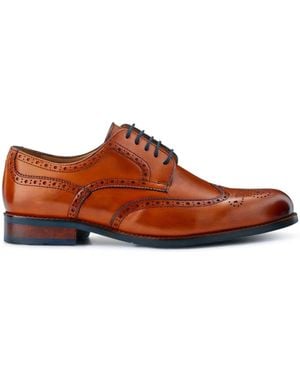 Jones Bootmaker Manning Wide Fit Brogues Shoes - Brown