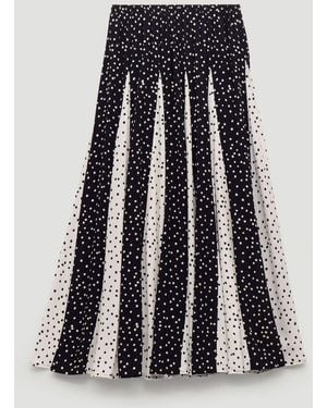 Hush Oti Polka Dot Godet Midi Skirt - Blue