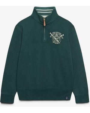 Superdry Gothic Varsity Half Zip Sweatshirt - Green