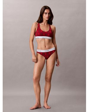 Calvin Klein Thong Icon Cotton Modal Panties - Red