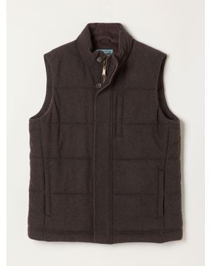 FatFace Fatface Tarn Herringbone Wool Mix Gilet - Black