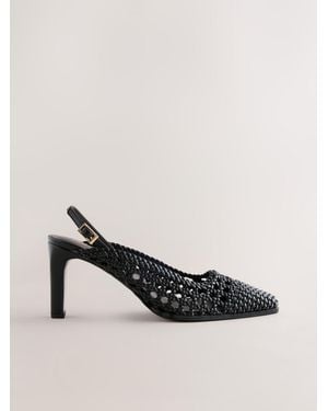 Next Forever Comfort Weave Slingback Heels - Natural