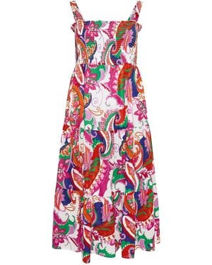 Yours Curve Light Tiered Shirred Sundress - White