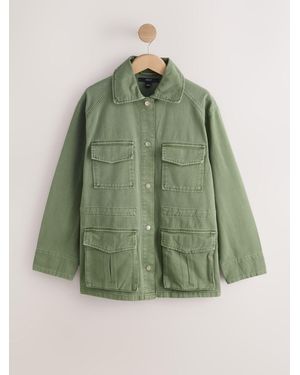 Next Khaki Cotton Utility Jacket - Green