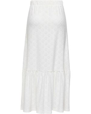 Jdy Embroidery Anglaise Detail Maxi Skirt - White