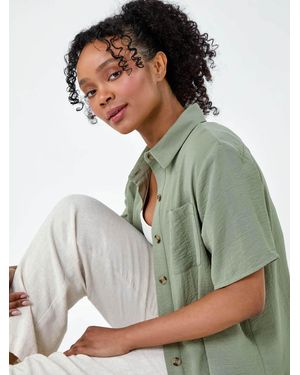 Roman Button Up Pocket Shirt - Green