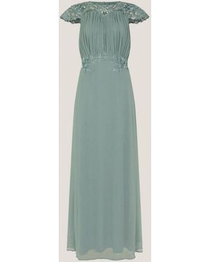 Monsoon Elodie Lace Chiffon Bridesmaid Dress - Green