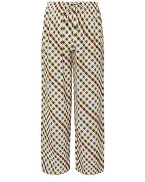 PixieGirl Petite Pixiegirl Petite Gingham Wide Leg Pants - White