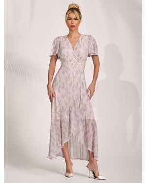 Jolie Moi Mesh Wrap Midaxi Dress - Pink