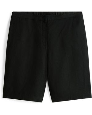 Tommy Hilfiger Curve Linen Blend Slim Tailored Shorts - Black