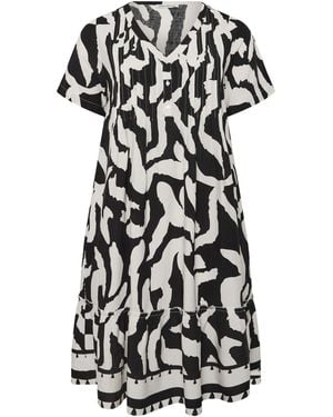Evans Pintuck Frill Dress - White