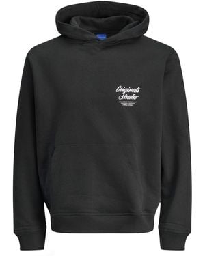 Jack & Jones Relaxed Fit Back Print Hoodie - Black